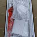 DLisiting White Computer Desk with Hutch & Drawers - Office Desk with 3 Storage Drawers and Power Outlets, 47 Inch Modern Study Writing Desk for Bedroom Home Office