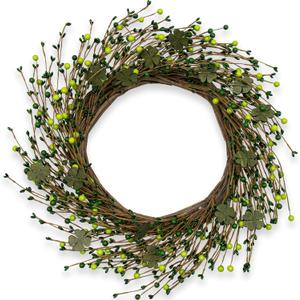 St Patricks Day Wreaths for Front Door 20 Inches Green Shamrock Wreath St Patricks Day Door Wreath with Irish Green Clover for Spring Indoors Outside Window Farmhouse Wall Window