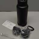 OLDLEY 32 oz Insulated Water Bottle With Straw, Stainless Steel Sports Water Cup Flask with 3 Lids(Straw, Spout and Handle Lid) Double Walled Travel Thermal Canteen Mug,Black