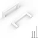 goldenwarm 15 Pack 3 in Cabinet Pulls White Drawer Pulls White Cabinet Handles Square Bar Handles Kitchen Drawer Hardware Stainless Steel Dresser Hardware for Cupboard Bathroom,76mm Hole Center