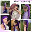 Purple Braiding Hair Extensions 26 Inch 2 Packs Long Purples Hair Extensions for Braids Yaki Texture Extensions Pre Stretched (26Inch, Purple)