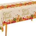Gatherfun Fall Thanksgiving Decorations, Disposable Tablecloth, Plastic Table Cover for Autumn Party Decorations and Thanksgiving Party Decorations, 3 Pack, 54x108