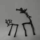 2 Pcs Christmas Reindeer Figurines Decor Xmas Tabletop Ornaments Black Deer Statue Ornament Imitation Metal Christmas Reindeer Statues for Living Room Patio Home Office Garden Backyard Decoration