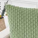Kevin Textile Pack of 2 Spring Corduroy Decorative Throw Pillow Covers 22x22 Inch Soft Boho Striped Pillow Covers Modern Farmhouse Home Decor for Sofa Living Room Couch Bed Sage Green