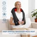 Neck Massager for Pain Relief Deep Tissue with Heat - Shiatsu Back and Shoulder Massage, Mothers Day Gifts for Mom Wife Women Her, Dad Men Him, Christmas, Fathers Day, Plug-in Use for Home Office Car