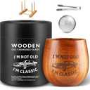GENUINED Wooden Old Fashioned Whiskey Glass, Personalized Handmade Engraved Bourbon Drinking Glass, Bourbon Whiskey Gifts for Men, Dad, or Brother, Anniversary Birthday Gifts(1 Pack)