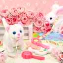 Tagitary Plush Toys Electronic Toy Cat That Walking and Meowing,Tail Wagging Interactive Toy Cat for Kids with Leash,Easter Christmas Birthday Gift for Toddlers Kids