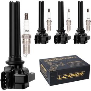 Set of 4 Ignition Coil Pack and Iridium Spark Plugs for 2.0T L4 Saab 9-3 2003 2004 2005 2006 2007 2008 2009 2010 2011 Spark Plugs and Coils Replaces# UF526 12787707