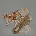 Thyle 24 Pcs Pastel Gingerbread House Ornaments for Christmas Tree Wooden Christmas Hanging Gingerbread Candy House Decoration for Xmas Tree Holiday Crafts Party Favor Gifts Holiday Decor