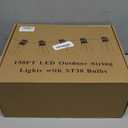 Brightever Outdoor String Lights 150FT, Patio Lights with 75+2 Dimmable ST38 Shatterproof LED Bulbs, Vintage Edison String Lights for Outside, Waterproof Bistro Lights for Halloween Backyard 2700K (150FT-Warm White, Black Wire)