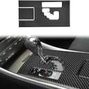 Center Console Water Cup Holder with Seat Heating Frame Cover Trim Compatible with Lexus IS250 2006 2007 2008 2009 2010 2011 2012 Carbon Fiber Interior Accessories Black (2Pcs)