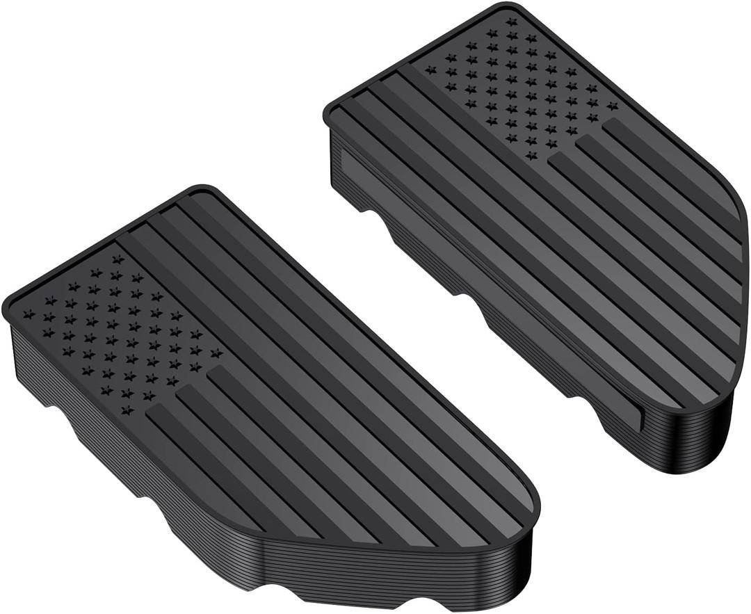 Bed Rail Stake Pocket for GMC Chevy Silverado/GMC Sierra 2500/3500HD(2020-2026), Chevy Silverado/GMC Sierra 1500(2019-2026), Truck Rear Caps Bed Rail Holes Covers (Black Flag, 2 PCS)