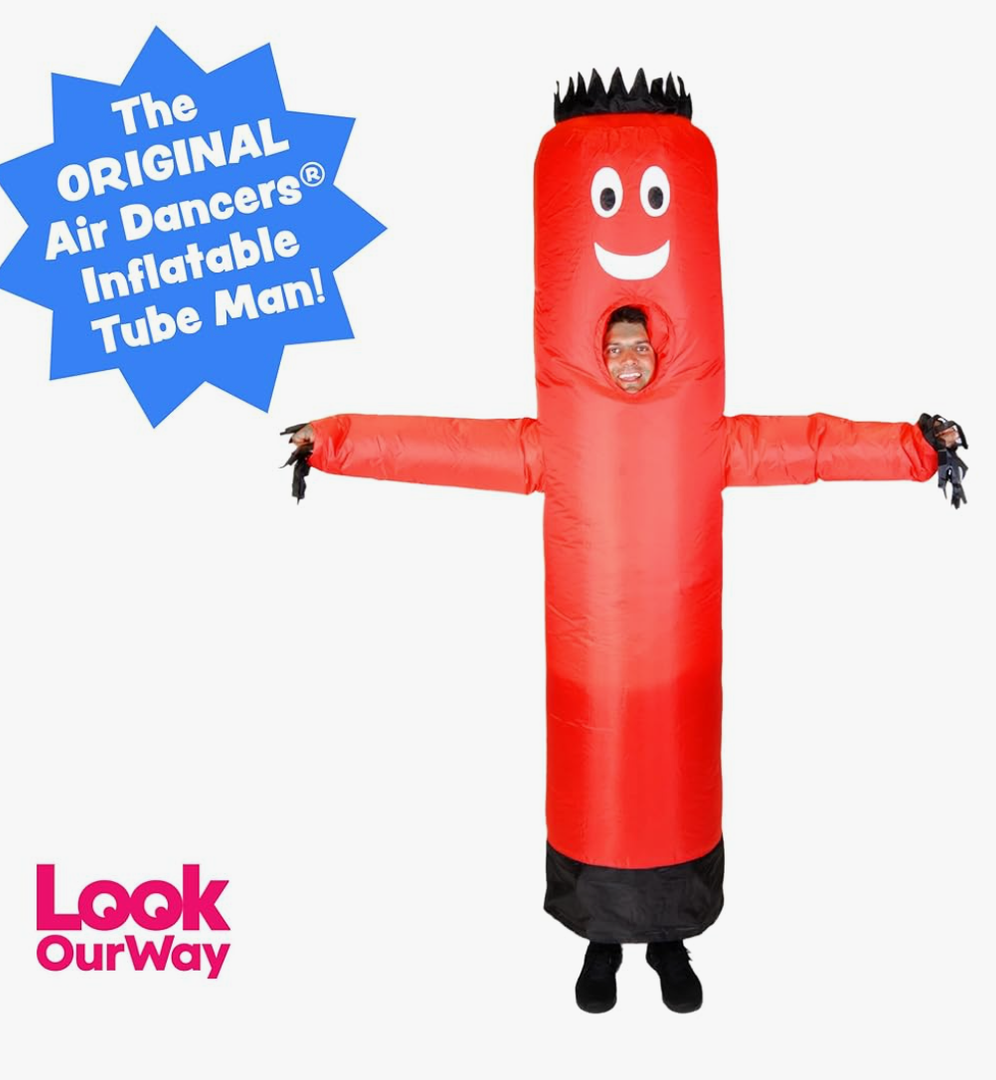 LookOurWay Inflatable Tube Man Costume - Wacky Wavy Arm Guy Funny Inflatable Halloween Costume for Adults