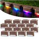 Solar Deck Lights Outdoor 16 Pack,Solar Step Lights Waterproof for Stairs,Step,Patio Front Porch,Backyard Decorations-RGB