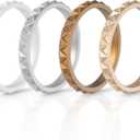 ThunderFit Thin Silicone Wedding Rings for Women, Triangle Diamond Stackable Bands 2.5mm Wide 2mm Thick - 1/4/8/12/16 Variety Multipack (Pack J: Rose Gold, Silver, Bronze, White)