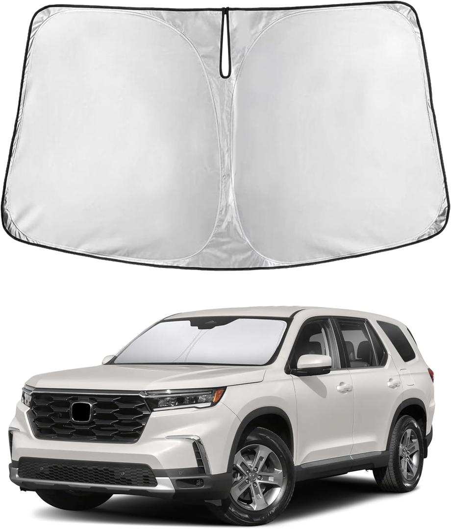 EcoNour Windshield Sunshade Compatible for Honda Pilot 2016-2024 2025 2026, Sun Visor for Front Windshield & Window Sun Shade Cover, UV Heat Blocker & Protector, Car Accessories