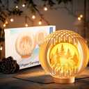 Light Up Easter lights with USB Charging for Tabletop, Paper Carving Easter Decorations indoor for Home, Easter Table Decor Lamp,Easter Gifts for Kids,Easter Basket Stuffers for Adult Boys Girls Teens