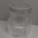 Ribbed Glass Vase, Flower Vase, Fluted Clear Vases for Flowers, Modern Vases for Living Room, Dining Table, Entryway, Shelf, Wedding, Office, Coffee Table, Birthday, 7.5 Inches