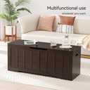 VANKILEY 47.2" Storage Chest Extra Large, Storage Trunk with 2 Safety Hinges, Wooden Storage Bench, Shoe Bench, 47.2x15.7x19.1 Inch, Easy Assembly, for Bedroom, Living Room, Entryway, Espresso