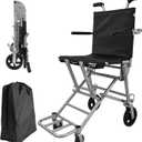 Transport Wheelchair Lightweight Foldable,Wheel Chair for Adults, with Foldable Handle,Airplane Cabin use,13.3lbs Portable Folding Travel Transfer Wheel Chairs for Seniors
