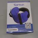 Travel Pillows for Airplanes, Airplane Pillow with 3D Eye Mask for Sleeping, 360 Support Head Strap for Long Flights, Car, Road Trip Car Headrest, Travel Essentials Stop Bobblehead, Purple