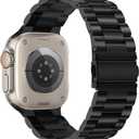 Tasikar Band Compatible with Apple Watch Band 49mm 45mm 44mm 42mm Premium Stainless Steel Metal Replacement Strap Compatible with Apple Watch Ultra 3 2 1 Series 11 10 9 8 7 6 5 4 3 2 1 SE, Black