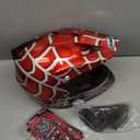 OUMURS DOT Youth Dirt Bike Helmet for Boys & Girls Ages 5-14, Four Wheeler, Motocross, BMX, MX, UTV, Snowmobile, Go Kart, Racing, Skateboard, Baseball (Small, Red Cobweb)