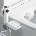 3-in-1 Bidet Attachment with Handheld Sprayer for Toilet, Ultra-Slim Non-Electric Cold Water Bidet, Dual Nozzle (Feminine/Rear Wash) with Adjustable Water Pressure Control, White