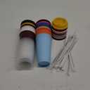 Suertestarry 16 oz Plastic Iced Coffee Cups with Lids 18 Pack Plastic Tumblers Cups with Straw and Sleeve Reusable Travel Hot Mugs for Hot & Cold Drinks, Office, Gatherings, Party (18, Mixing)