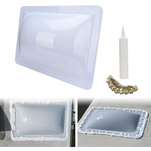 RV Skylight Outer Dome,18"x26" OD Universal Skylight Fits all Standard 14" x 22" Skylight Openings Replacement Travel Trailer RV Camper Truck Replace# SL1422W (White) (With Sealant)