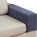 Couch Sofa Arm Chair Covers Set of 2 Polyester Stretch Arm Rest Covers for Sofa Recliner Chair Arm Covers Protectors with Twist Pins (Gray Blue,M)