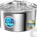 Cat Water Fountain Stainless Steel: 2.6L Cat Fountain for Drinking - Pet Water Fountain for Cats Indoor - Automatic Pet Water Dispenser Bowl - Best Auto Feeding Supplies Gift for Small Dog Large Kitty