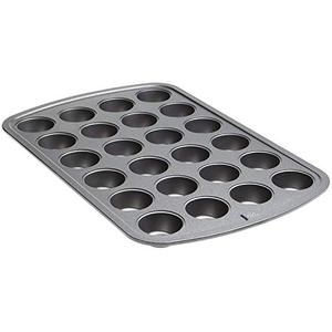 GoodCook Bradshaw Mini Muffin Pan 24 Cup, Classic, Round, Gray