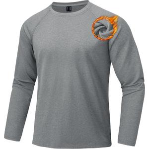 MAGCOMSEN Men's Thermal Long Sleeve Shirt Fleece Lined Base Layer Undershirt Atheltic Workout Top for Cold Weather