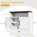 Bathroom Wall Cabinet, Wall Mounted Medicine Cabinet with Drawer, Barn Doors & Adjustable Shelf, 24.4"H x 23.6"W x 9"D White Over Toilet Farmhouse Storage Cabinet for Kitchen, Laundry Room, Entryway