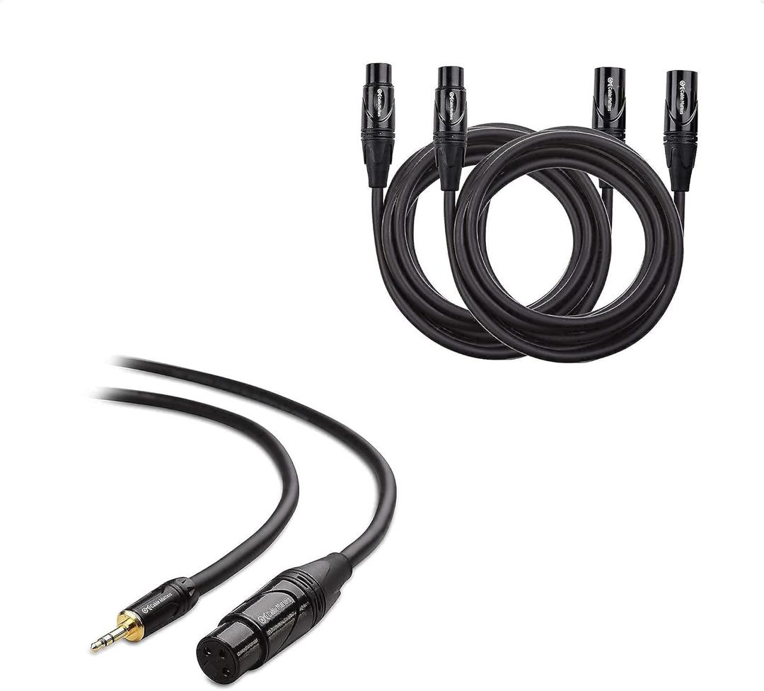 Cable Matters 2-Pack Premium XLR to XLR Microphone Cable 10 Feet & 1-Pack (1/8 Inch) Unbalanced 3.5mm to XLR Cable