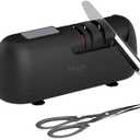 Electric Knife Sharpener, 3-Stage Professional Sharpening with Diamond Abrasives for Kitchen, Serrated Knives