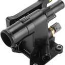 Engine Coolant Thermostat Housing Assembly - Compatible for Mazda 3 S, i 2.0L L4 - Gas, 2.5L L4 - Gas 2006-2013 - Replace Part LF941517Z, 902690