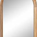 Kate and Laurel Hatherleigh Modern Transitional Arched Wooden Wall Mirror; 24 x 36; Rustic Brown; Decorative Wood Arch Mirror for Use in Bathroom; Entryway; or Bedroom