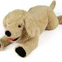 LotFancy Dog Stuffed Animals, 26'' Cuddly Golden Retriever Stuffed Animals, Dog Plush Toy, Large Stuffed Dogs for Birthday, Beige