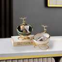 ELEGANTZ Decorative Ceramic Bowl with Gold Reindeer Luxury Vanity Tray & Jewelry Holder Modern Catchall Dish for Keys, Rings, Accessories Elegant Counter Decor for Entryway, Dresser, or Bathroom