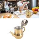 17oz 500ml Stainless Steel Teapot with Removable Infuser, Stovetop Dishwasher Safe Gooseneck Small Tea Pots for Loose Leaf & Tea Bags (Gold)