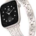 Wearlizer Compatible with Apple Watch Bands for Women 41/40/38/44/45/46/49/42mm, Jewelry Dressy Stainless Steel Metal Scrollwork Chain Bracelet for iWatch Band Series 11 10 9 8 7 6 5 4 SE/Ultra 3
