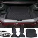 Automotive Floor Mats & Cargo Liner for Cadillac CT4 2020-2023 2024 2025 2026, Heavy Duty TPE All Weather Protection Car Floor Mats, 1st & 2nd Row Full Set Rubber Floor Liners, Include CT4-V, Black