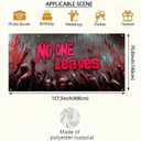 Halloween Garage Door Cover 13x6ft Zombie Wall Banner No One Leaves Bloody Message Garage Decoration Horror Backdrop Halloween Decorations Outdoor Creepy Yard Poster