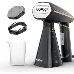 IRONDAY Steamer for Clothes, 1200W Portable Handheld Garment Steamer&Iron 2-in-1 with Fast Heat-up, Auto-Off, 350ml Water Tank, Powerful Foldable Handle Clothes Steamer Compact Size for Travel Home (Black)