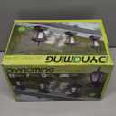 Dynaming Solar Flame Post Lights Outdoor, Solar Powered Lamps Fence Post Cap Lights, Flickering Flame LED Lantern Decorative Waterproof for Garden Deck Patio, Fit 4x4, 5x5 or 6x6 Wooden Posts, 2 Pack (Black)