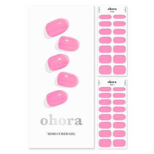 ohora Semi Cured Gel Nail Strips (N Tint High-Teen) - Pink, Tint, Works with Any UV/LED Lamps, Salon-Quality, Long Lasting, Easy to Apply & Remove - Includes 2 Prep Pads, Nail File & Wooden Stick