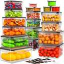 40 PCS Food Storage Containers with Lids Airtight, 100% Leakproof Plastic Meal-Prep Containers Reusable(20 Containers & 20 Lids),Microwave and Dishwasher Safe, Includes Labels & Pen