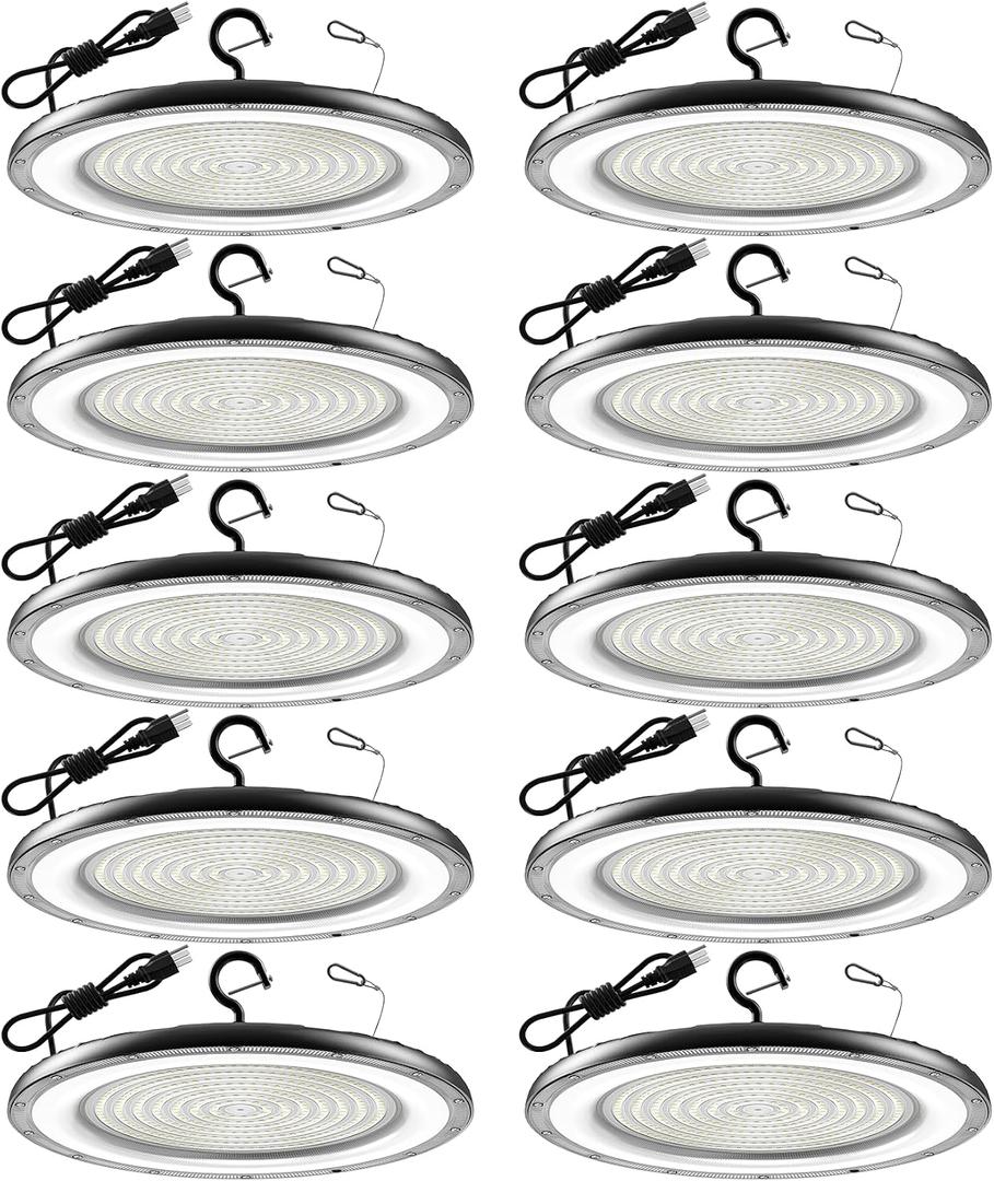AIKVSXER 10Pack UFO LED High Bay Lights, 400W Shop Lights, 60000LM, 6000K